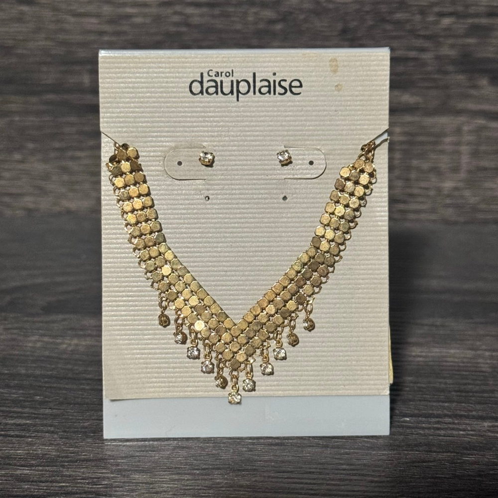 Vintage Carol Dauplaise Statement Necklace & Stud Earring Set